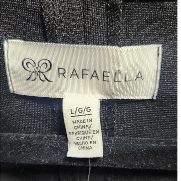 Rafaella black vegan leather and ponte draped front jacket size Large NWT - Picture 8 of 9